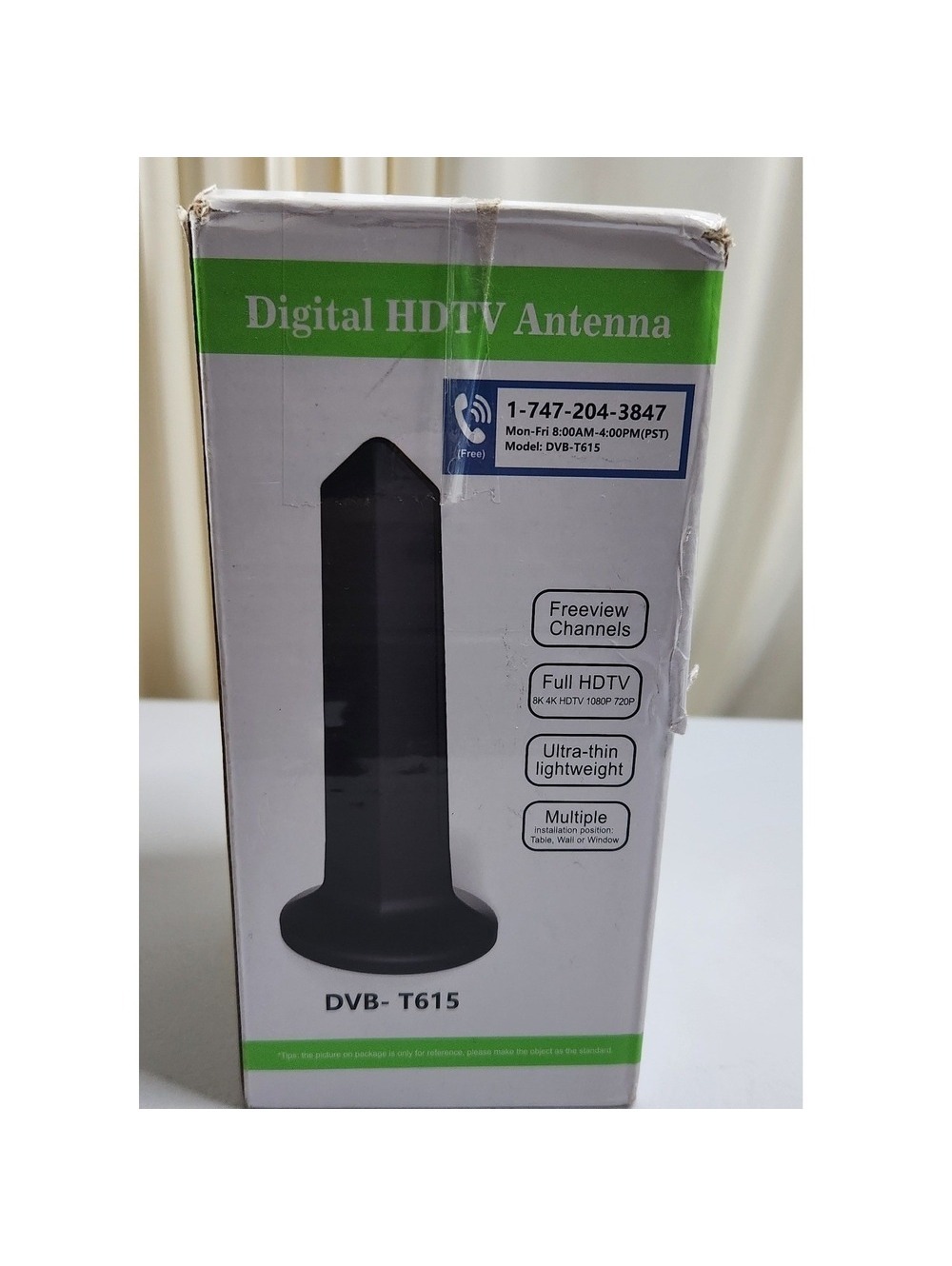 Digital HDTV Antenna DVB-T615 Indoor 4K 8K Freeview UHF 470-862MHz Black